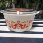 Pyrex Bowl With Lid 1 Quart Orange Birds