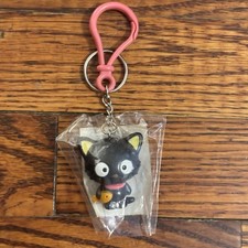 Vintage 2002 Sanrio Chococat Keychain Clip On Bag Charm Black Cat New