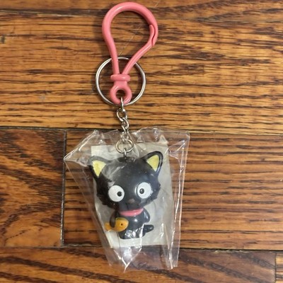 Vintage 2002 Sanrio ~ Chococat Keychain Clip On Bag Charm ~ Black