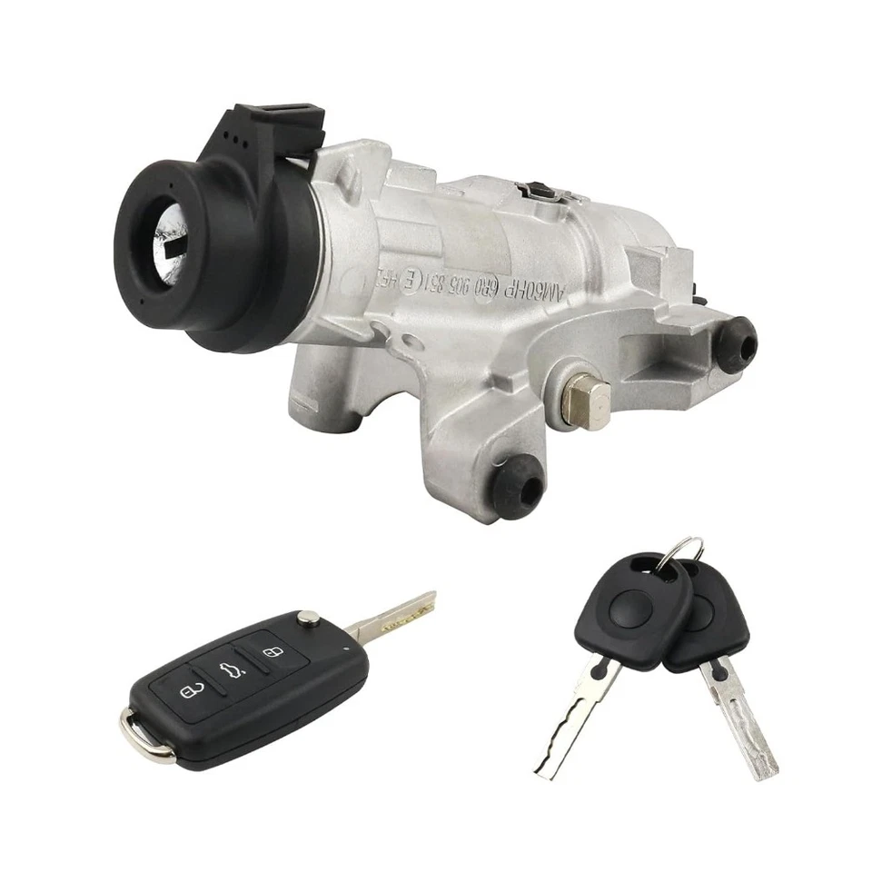 Conjunto de cilindro de bloqueo de encendido con carcasas de llave para Audi 98-09 A4 Quattro Foto 2 de 4