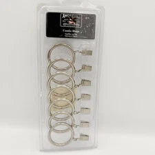 American Living Home 7pc Combo Curtain Rings Polished Nickel Clip On Drapery NIP