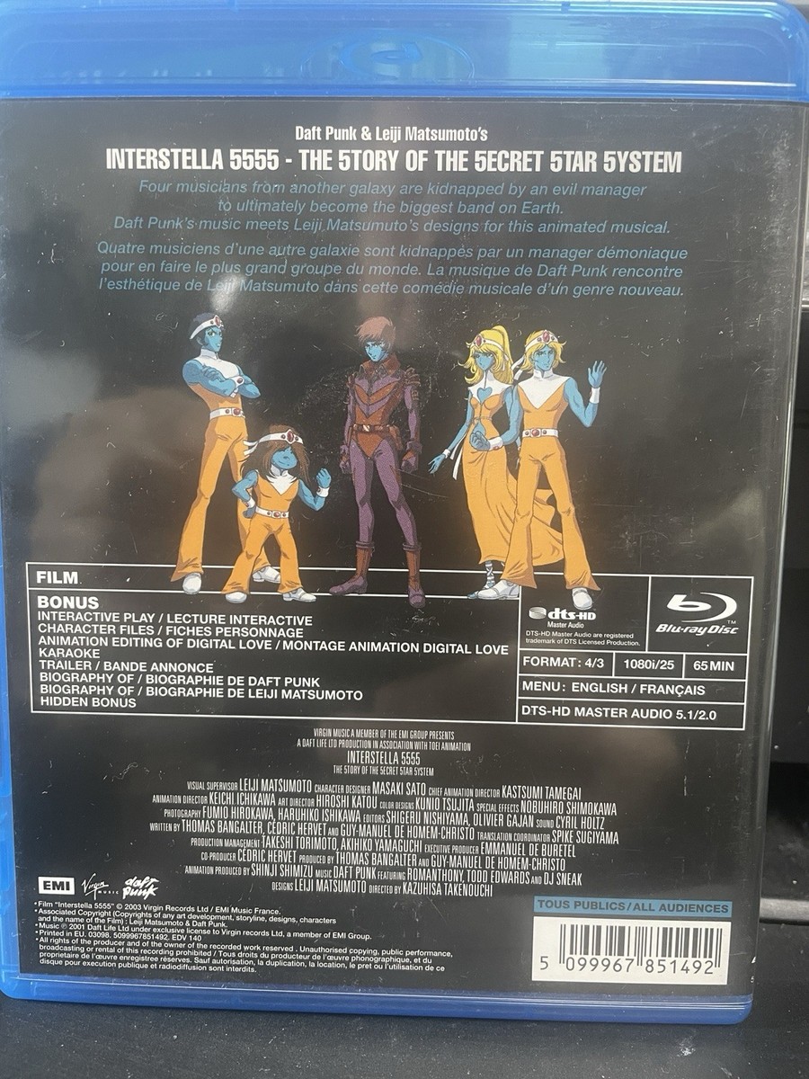 Daft Punk-Interstella 5555 (Blu-ray) - Rare Collectible! Great