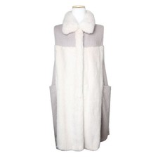 Other Brand Oatmeal Mink Angora Knit Long Vest 55 66 126284397