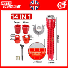 14 IN 1 FAUCET SINK BASIN INSTALLER PIPE WRENCH TAP SPANNER MULTIFUNCTION TOOLS