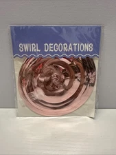 6pc Metallic Light Pink Spiral Hanging Decorations For Party