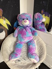 Giant Teddy Bear Blue Pink and Purple Stuffed Animal Plush