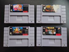 Super Nintendo SNES Game Lot Of 4 Bubsy, Dirt Trax FX, WWF Royal Rumble