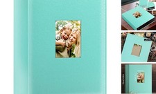 Photo Album 4x6 Leather Photo Albums Holds 400 Vertical 400 Pockets Teal
