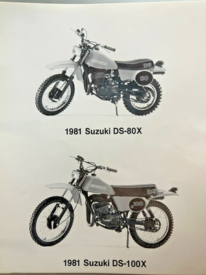 1981 Suzuki DS-80X DS-100X factory press kit B&W photo 8x10''