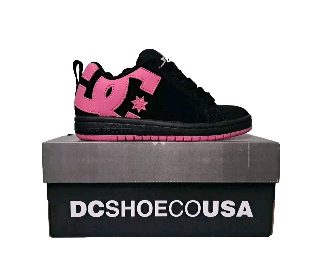 DC Shoes Court Graffik Pink / Black Youth Size 2 ADGS100091  display picture 2