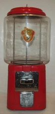 Coin-op  Oak Acorn 5¢ Gumball Machine w Key & Original Round Globe