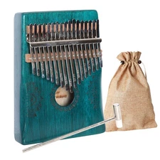 17-Key Kalimba Thumb Piano - Portable Finger Piano for Adults Green