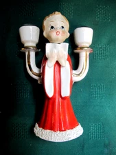 Vintage 1950’s RARE Christmas Ucagco Porcelain Choir Boy 2-Candle Stick JAPAN