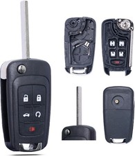 5-Button Flip Key Fob Shell Case Replacement for 2011-2016 Chevy Cruze Malibu Eq
