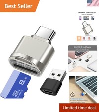 Durable Zinc Alloy Micro SD Reader with USB-C Adapter - Design Meets Function