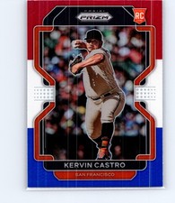 2022 Panini Prizm Red White and Blue Prizm Kervin Castro #34 RC