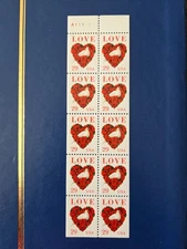 US Scott # 2814a - MNH 1994 29c Never Folded Booklet Pane of 10 "Love"