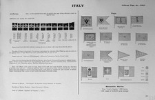 Vecchia stampa d'epoca 1936-54 bandiere Italia uniforme ranghi maniche marina marina 20°