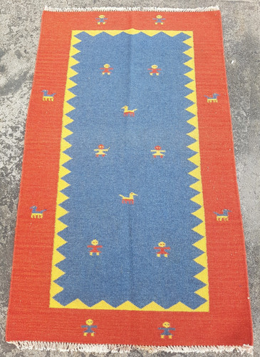 Vintage Traditional Handmade Beautiful Gabbeh Kilim Floor Rug Carpet 151x90 cm