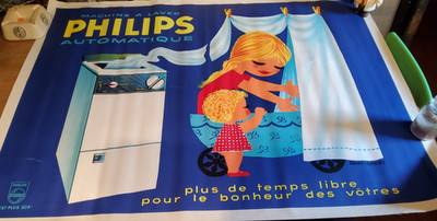 ORIGINAL VINTAGE POSTER/POSTERS/MANIFESTO PHILIPS by St.Genies 1965
