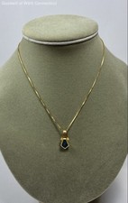 Modernist 14K Gold Opal Inlay Pendant Necklace 5.68g