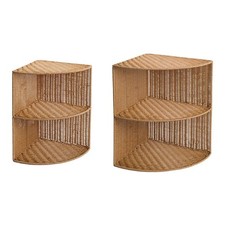 Woven corner shelf with 2 levels, gift idea for bedroom,