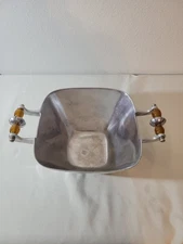 Vintage Polished Serving Bowl 10½" Square x 6" Tall. Pre-Owned 