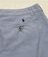 Polo Ralph Lauren Boys Siez 16 Chino Flat Front Oxford Blue Shorts Spring Summer