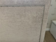 King Size Grey Velour Headboard with Stud Detail. Great Condition