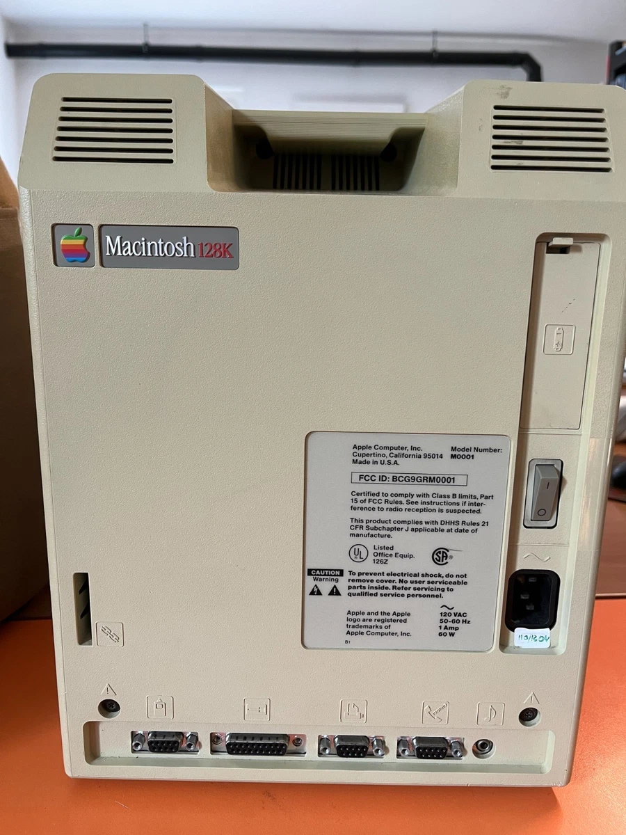 Apple Macintosh 128k etiqueta roja + accesorios