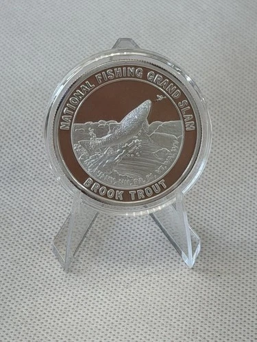 North American Fishing Club Grand Slam Brooke Trout 1oz .999 Silver