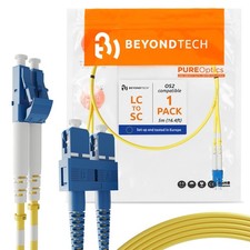 5m LC to SC SingleMode Duplex Fiber Patch Cable OS1 OS2 9/125um LSZH