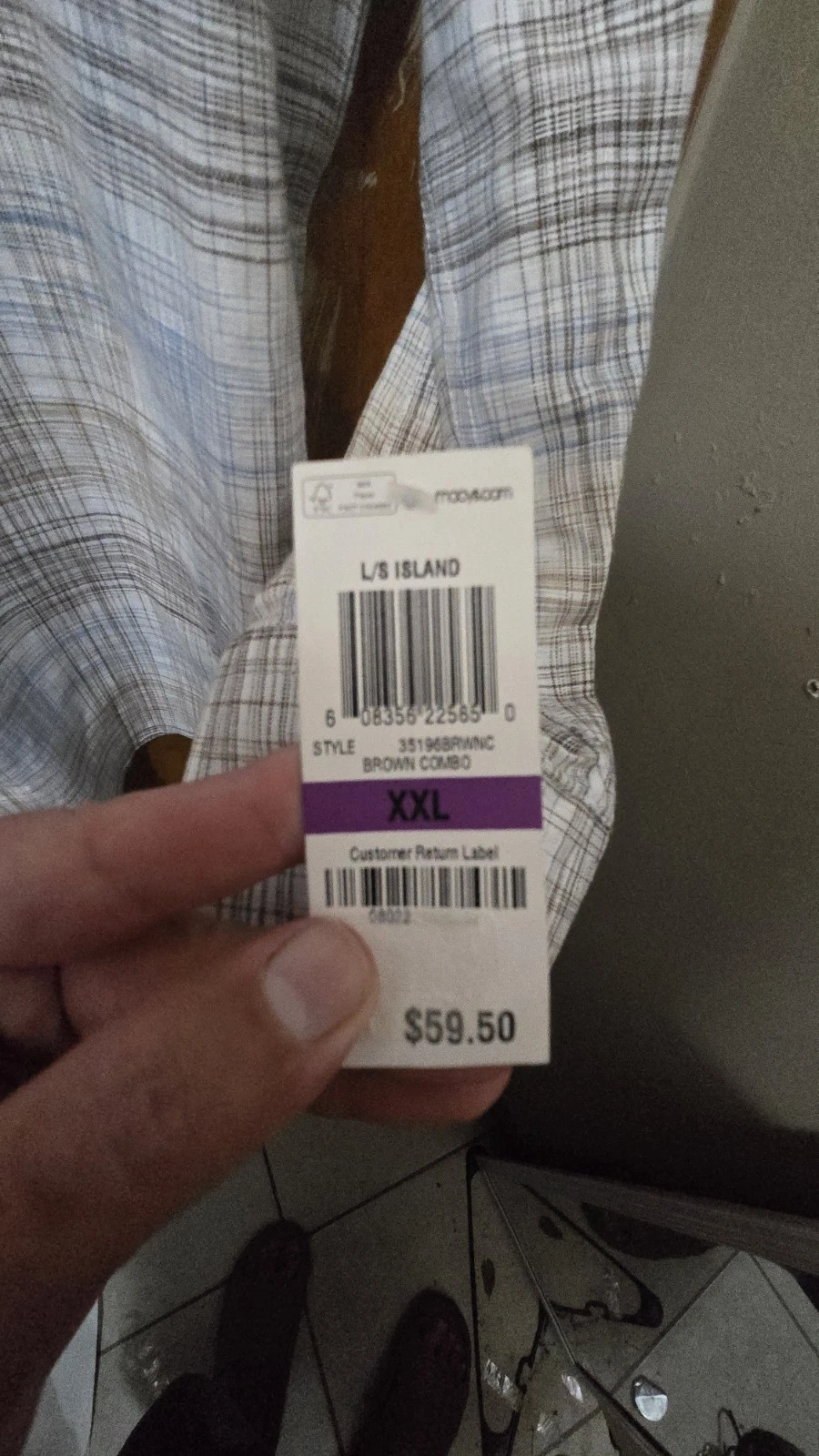 NWT Tasso Elba Island Mens Plaid Button Down Shirt Linen Blend 2XL MSRP $59.50 image 4
