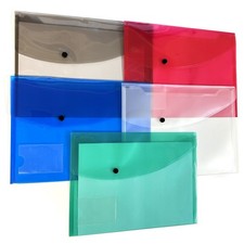 A4 Plastic wallets Stud Document Wallet Files Folders Filing School Office