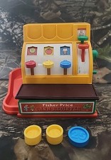 Vtg 1974 Fisher Price Toys Cash Register 926 With Coins Retro DM