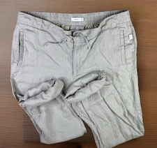 Onia Pants Drawstring 100% Linen Beige Travel Beach Casual Relaxed Resort Men XL