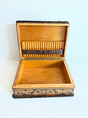 Boîte Ancienne En Cuir Français – Déco Rétro Vintage, Design 1940-1960, Objet De Vitrine