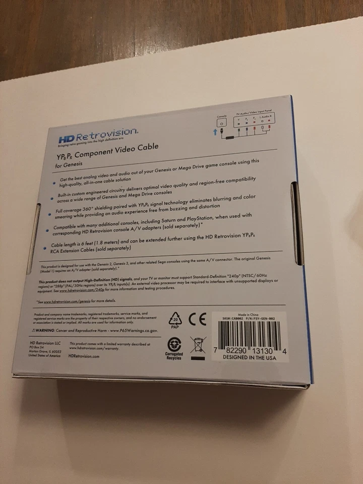 HD Retrovision Genesis Component/YPbPr Cables w/ PS1 Adapter, Factory Sealed - Image 4 of 4