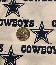 36" x 60"~Vintage 1994 NFL Dallas Cowboys~White Cotton Fabric~pattern 1040~