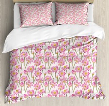 Image of Lotus Duvet Cover Set Blossoming Spring Flower