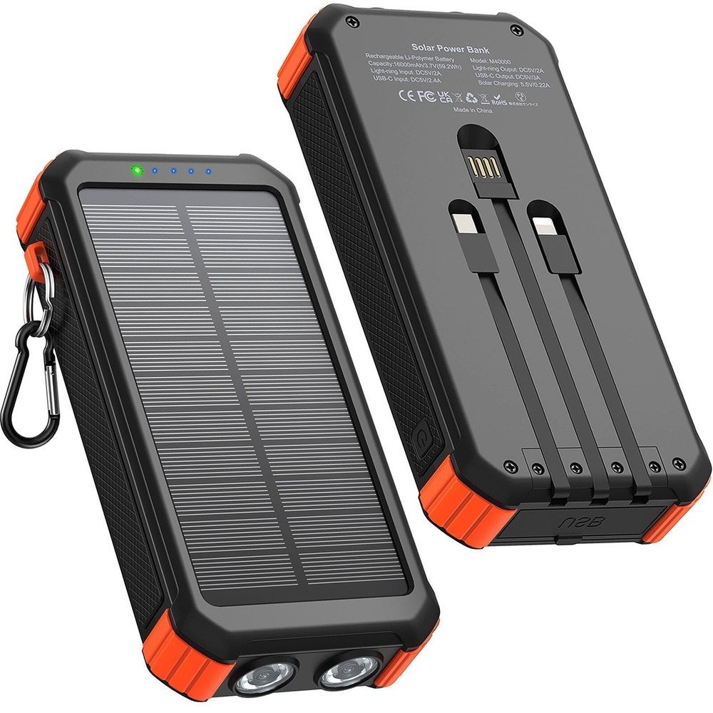 GNC-45800mAh Solar Charger Power Bank, Portable Phone Charger