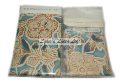 2 RALPH LAUREN SPA ORGANIC Seaside Retreat DESIGNER EURO SHAMS NEW