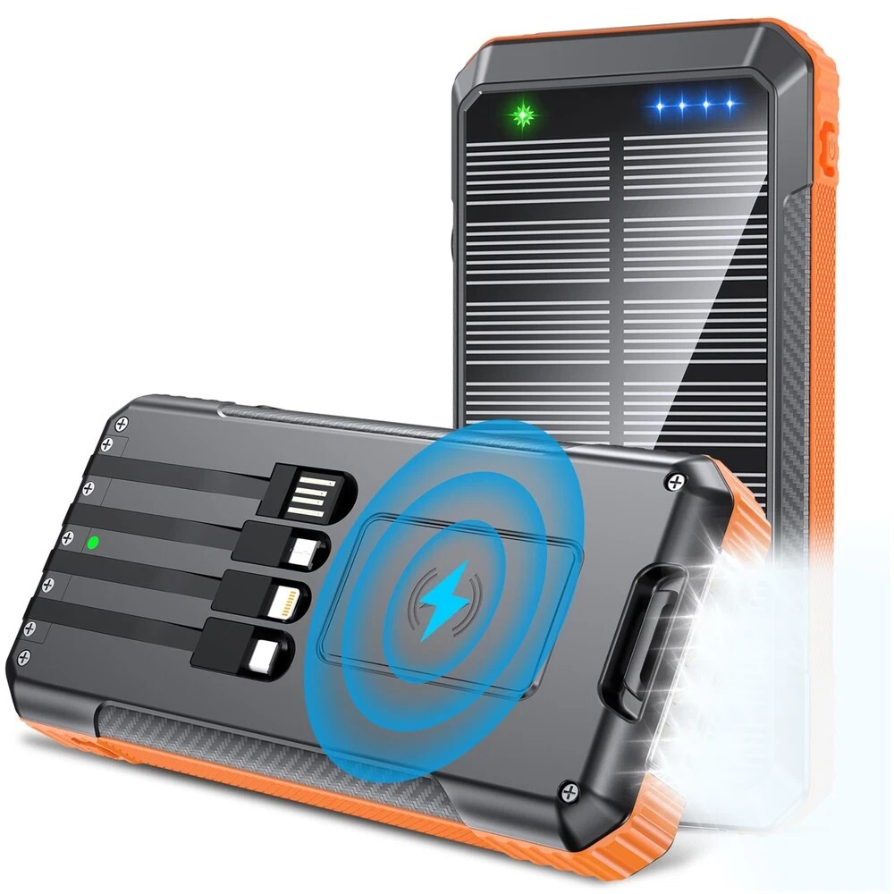 Solar Power Bank 33800mAh with 20W Fast Charging & Wireless Charging-image