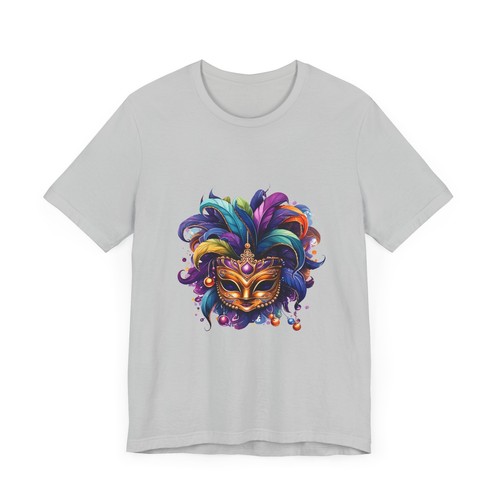 Mardi Gras T-Shirt, Festive Mask Tee, Colorful Carnival Shirt, Party Top, Unisex - Picture 16 of 53