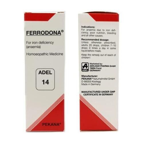 ADEL 14 (ANAEMIA)  Drops 20 ML Free Shipping PACK OF 3 - Picture 1 of 3