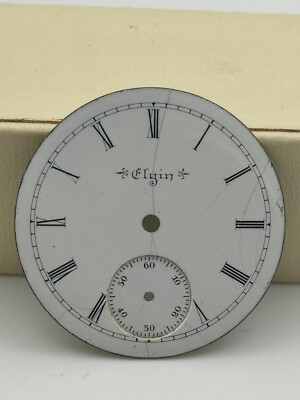 Elgin Zifferblatt Quadrante Taschenuhr Porzellan 34mm