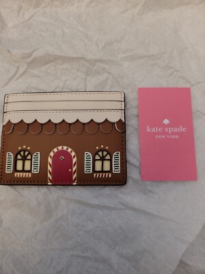 Kate Spade Gingerbread House Small Slim Card Holder Wallet