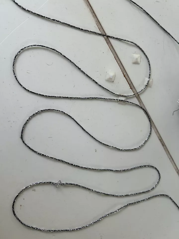 Metallic rayon/poly yarn by Darella, cone, black/gray/silver, made in Italy - Image 3 of 4