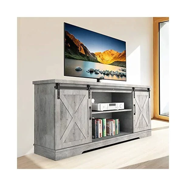 Manor park modern farmhouse barn door tv sale stand