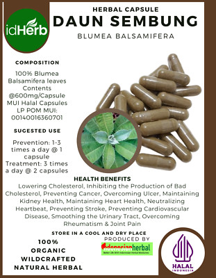 [idHerb] 100-800 Capsules Sambong Ngai Camphor Blumea Balsamifera WildCrafted